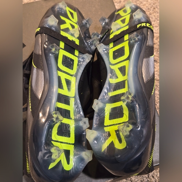 Adidas Predator Elite, Black and Neon Green, Fold-Over Tongue, Firm Ground - Picture 5 of 7
